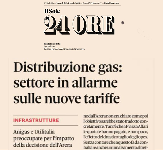 Distribuzione gas: settore in allarme sulle nuove tariffe