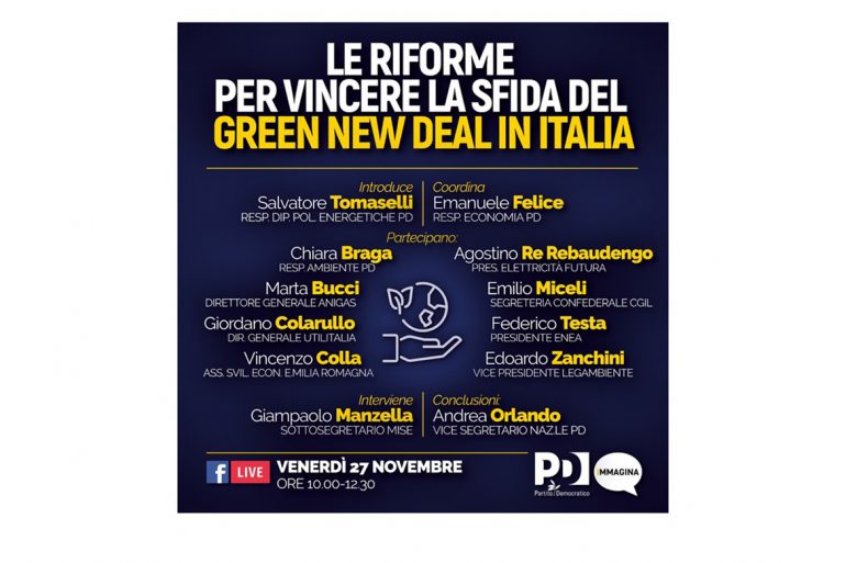 Webinar: Le riforme per vincere la sfida del Green new deal in Italia